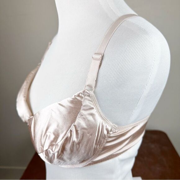 Victorias Secret Satin Second Skin Bra Vintage 90s Taupe 34C Push Up - Picture 4 of 8